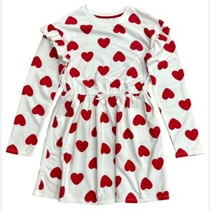 Cat & Jack Heart Sweatshirt Dress, size Girls M 7/8 NWT